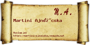 Martini Ajnácska névjegykártya